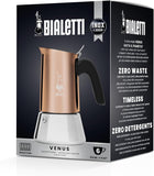 Bialetti Venus Induction 6-Cup Stainless Steel Stovetop Espresso Maker, Copper