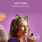 Razer Kraken Kitty V2 USB Wired RGB Headset: Chroma Kitty Ears - Stream Reactive Lighting - HyperClear Cardioid Mic - Triforce 40 mm Drivers - 7.1 Surround Sound - Classic Black