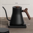 Fellow Stagg EKG Pro Studio Electric Gooseneck Kettle - Pour-Over Coffee and Tea Pot, Stainless Steel, Quick Heating, Matte Black with Walnut Wood Handle, 0.9 Liter | Precise Temp Control for Pour-Over Coffee & Tea, Stainless Steel, Brew Timer, Scheduling
