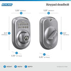 Schlage Plymouth Electronic Keypad Deadbolt Lock, Keyless Front Door Entry, Mechanical Key Backup Included, Satin Chrome, BE365 PLY 626