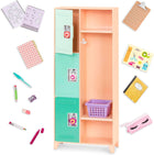 Our Generation 18-Inch Doll School Locker, Classroom Cool Set, Deluxe | 18-piece school accessory set with locker, 3 locks, shelves, stickers, clipboard, pencil case, and supplies, Deluxe, 5+ Years