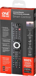 One For All Smart Control 8 Universal Remote Control - Free Setup App -Learning Feature - URC7880 -Canadian Version Black