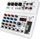 6 Channel Audio Mixer,Kmise Audio Mixer with 99 Sound Effects for PC Portable Sound Mixing Console with Bluetooth USB Recording Input for Live Streaming Podcasting DJ Show