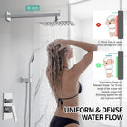 SR SUN RISE Shower System CA-F5043 Bathroom Luxury Rain Mixer Shower Combo Set Wall Mounted Rainfall Shower Head Faucet Polished Chrome 10 Inches
