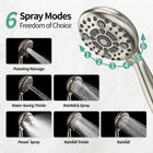 SR Sun Rise 12 Inch Shower System with Shower Slide Bar,Brushed Nickel | High Pressure Shower Head,6-Spray Settings,16\Adjustable Shower Slide Bar,Soild Brass,Wall Mount,Included Valve and Trim Kit