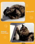 Aechonow Cat Tree Tower for Large Cat, Arbre à Chat Pour Grands Chats, 20 * 16.5 Inch Spacious Perch for Adult Cats, Cat Toy and Scratching Post, Dark Gray