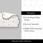 kate spade new york Scalloped Edge 3-Piece King Quilt Bedding Set, 100% Cotton Reversible Cover, All Season Warmth Bedding, Machine Washable, Marshmallow