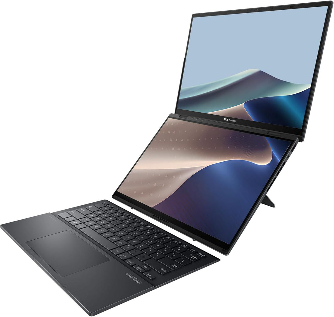 ASUS Zenbook Duo (2025), AI, Dual 14” WUXGA OLED Touch Laptop, Intel Evo, Intel Core Ultra 9 285H CPU, Intel Arc, 16GB RAM, 1TB SSD, Wi-Fi 7, Windows 11 Home, Inkwell Gray, UX8406CA-DS91T-CA
