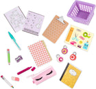 Our Generation 18-Inch Doll School Locker, Classroom Cool Set, Deluxe | 18-piece school accessory set with locker, 3 locks, shelves, stickers, clipboard, pencil case, and supplies, Deluxe, 5+ Years