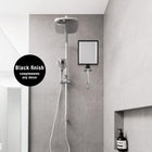 ConairMan Lighted Mirror, Fogless Mirror for Shower with 2X Magnification, Shower Mirror Fogless for Shaving, Battery Operated in Glossy Black, 7.3 L x 5 W
