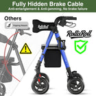 Walkers for Seniors with Seat, Lightweight Foldable Rollator Walker, Built in Cable, Reinforced Aluminum Frame, 8 Big Rubber Wheels for All Terrain, Adjustable Height, 350lb Weight Capacity, Blue