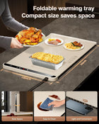 Food Warming Mat,Warming Mat for Food – 10s Rapid Heating & Rollable, Timed Constant Temperature & Easy to Store, Perfect Helper for Family Gatherings & Entertainment