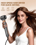 Hot Air Brush Hair Styler, 5 in 1 Hair Dryer Brush Auto Wrap Curlers Frizz-Free Styling Tool for All Hair Types Fast Drying, Curling, Smoothing, Volumizing & Straightening With Travel Storage Case