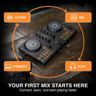 AlphaTheta DDJ-FLX2 Compact 2-Channel DJ Controller, Smart Fader, USB-C | Easy first mixes, Smart Fader, streaming via rekordbox and djay, phone/tablet/laptop setup, USB-C portable