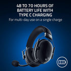Razer BlackShark V2 Pro Wireless PlayStation Gaming Headset: 50mm Drivers - Super Wideband Mic - Plush Noise Isolating Earcups - for PS5, Console, PC, Mac - Bluetooth, USB-C - 70 Hr Battery - Black