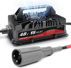 15 AMP 48 Volt Golf Cart Charger for Club Car with 3-Pin Round Plug, for Lead Acid Battery