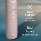Philips Sonicare DiamondClean 9000 Electric Toothbrush, 1 Brush Head, Pink | 1000% More Plaque Removal¹, Pressure Sensor, 12 Brush Settings, App Connected, 14-Day Battery, Travel Case, HX9911/90