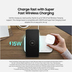 SAMSUNG 15W Wireless Charger Duo w/USB C Cable, Fast Charge 2 Devices at Once, Cordless Charging Pad for Galaxy Phones and Devices, 2022, includes Microfiber Cleaning Cloth - white