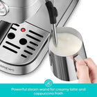 CASABREWS CM5418 Compact Espresso Machine with Milk Frothing Steam Wand | Stainless Steel, 20-Bar Pump, Built-in Pressure Gauge, Powerful Steam Wand for Cappuccino Latte for Home, 34oz Water Tank