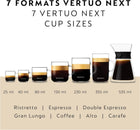 Nespresso Vertuo Next Pod Coffee & Espresso Machine Black with Milk Frother | By De\'Longhi. Centrifusion technology, full range from espresso to sharable Carafe, up to 7 cup sizes. Milk Frother incl.