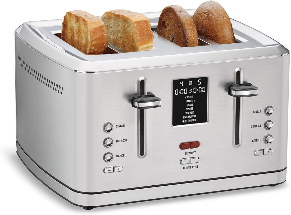 Cuisinart 4-Slice Digital Toaster with MemorySet Feature, 7-Shade Settings and 7 Bread Types, Stainless Steel (CPT-740C)