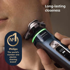 Philips Electric Shaver Series i9000 Prestige, Wet & Dry with Dual Precision Blades & Motion Control Sensor, Mystic Blue, XP9201/20