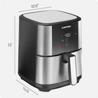 Chefman TurboFry Touch Air Fryer, 5Qt (4.75L) Family Size, One Touch Digital Control Presets, French Fries, Chicken, Meat, Fish, Nonstick Dishwasher-Safe Parts, Automatic Shutoff, Stainless Steel