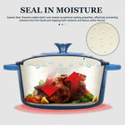Overmont Enameled Cast Iron Dutch Oven - Cookware with Cookbook Cotton Heat-resistant Caps - Heavy-Duty Enamel Pot with Lid for Braising Stews Roasting Bread Baking