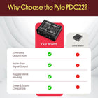 Premium Direct Injection Audio Box - Passive DI Unit Hum Eliminator w/ Input Attenuator to Connect Guitar & Bass - 1/4 Inch Impedance Transformer Connector to Balanced & Unbalanced XLR - Pyle PDC22