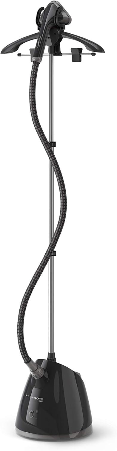 Rowenta, Steamer for Clothes, Pro Style Full Size Steamer with 45 Second Heat-up & Removable 50 oz Water Tank, 1500 Watts, Included Clips to Hang Clothes, Ironing, Black Clothes Steamer, IS2461
