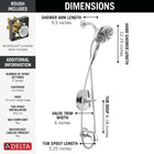 Delta Faucet Nicoli 14 Series Single-Handle Tub and Shower Trim Kit, Chrome Shower Faucet with 6-Spray Hand Held Shower Head with Hose, Chrome 144749-HS (Shower Valve Included)
