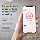 Airthings View Radon 2989 - Radon Monitor (Radon, Humidity, Temp) with WiFi & Calm Tech Display