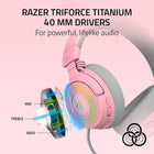 Razer Kraken Kitty V3 Pro Wireless RGB Gaming Headset: Chroma RGB Kitty Ears - 2.4 GHz, Bluetooth 5.3, USB A - Super Wideband Mic - 40mm Drivers - THX Spatial Audio - Comfortable Ear Cushions - Pink