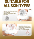 kingdo 2-in-1 Face Scrubber & Makeup Remover Device, Smart Automatic Foaming Facial Cleansing Brush Exfoliator With Face Cleanser For Deep Cleansing & Exfoliating & Removing Makeup Skin Care