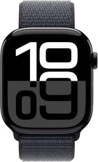 Apple Watch Series 10 [GPS 46mm] Smartwatch with Jet Black Aluminium Case with Ink Sport Loop. Fitness Tracker, ECG App, Always-On Retina Display, Water-Resistant