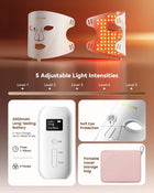 LED Red Light Face Mask, 460–850nm Near-Infrared Facial Light Mask with 3 Light Modes, White