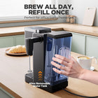 Tastyle Single Serve Coffee Maker with Built-in Detachable Milk Frother, Iced and Hot Coffee Machine for K Cup & Grounds, 40oz Removable Water Reservoir, 6 Cup Sizes, Fits 7.3\ Travel Mug, Black