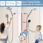MakeFit Drill-free Dual Shower Head with Handheld Combo Rainfall Shower Head Easy Reach 3-way Diverter Stainless Steel Slide Bar with Height Adjustable Holder Adjustable Rain Showerhead (Chrome)
