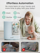 GROWNSY DeepClean Bottle Washer Pro, Baby Bottle Washer and Sterilizer and Dryer, Effortless Washing Machine for Bottle Cleaner, Pump Parts, Pacifiers - Wash, Sterilize and Dry with One Touch (Blue)