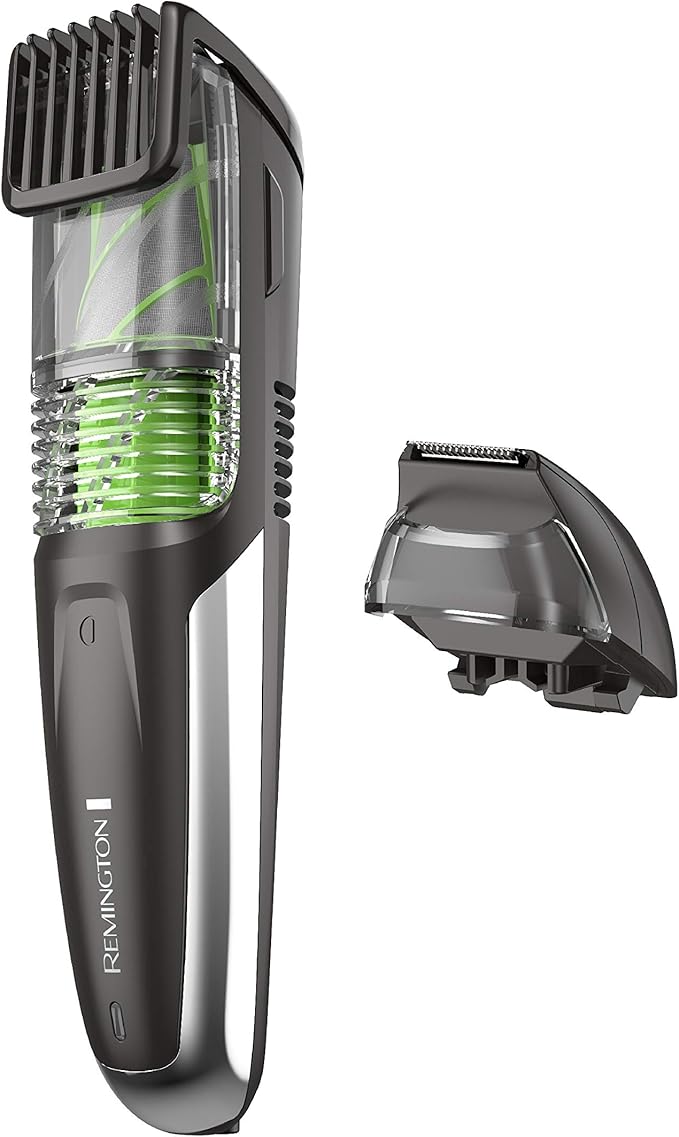 Remington MB6850 Vacuum Stubble and Beard Trimmer, Lithium Power and Adjustable Length Comb w/ 13 Length Settings (2-18mm), Black