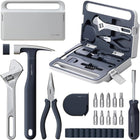 HOTO Manual Screwdriver Tool Kit, Hand Screwdriver Tool Kit, Includes Screwdriver/10 S2-Steel Bits/Spanner/Hammer/Plier/Tape Measure, Hidden Buckle Design