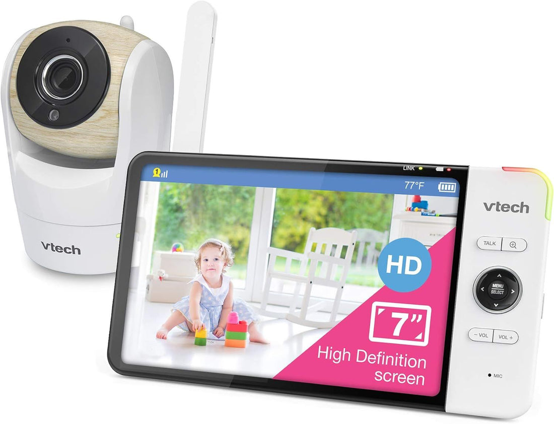 VTech Video Baby Monitor with 7” High Definition 720p Display, 360 Degree Panoramic Viewing Pan & Tilt HD Camera, VM919HD (White)
