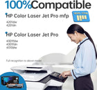 210A W2100A Toner Replacement for HP 210X W2100X Cartridge with Latest Chip for Color Laser Pro 4301fdw 4301fdn 4201dn 4201dw 4301dw 4-Pack