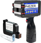 Phezer Upgraded P16 Handheld Inkjet Printer for Any Surface with Quick-Dry Ink Cartridge, Intelligent 360° Coding Machine for Date/Time/Barcode/QR Code/Logo (Support 25 Languages & 3 Print Precision)