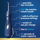 Waterpik Cordless Advanced 2.0 Water Flosser for Teeth, Gums, Braces, Dental Care with Travel Bag & 4 Tips, CDA Validated, Waterproof Rechargeable Handheld, Blue (1 Count) Packaging May Vary