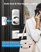 Zowill Keyless Entry Door Lock with 2 Handles, Electronic Keypad Deadbolt, Auto-Locking, Anti-Peeping Password, Digital Smart Code Door Lock, Front Door Handle Sets, Satin Nickel