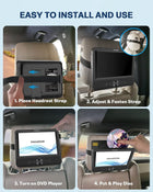 FANGOR 7.5 Dual Portable DVD Player for Car, Car DVD Player Dual Screen Play a Same or Two Different Movies with Headrest Strap, Regions F-r-e-e, Support Last Memory, AV Out & in, USB/SD Card