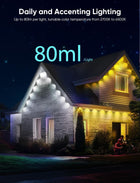APPECK Permanent Outdoor Lights Pro 100ft, 72W RGBCW Eaves Lights with 72 LED Lights, 80lm, Cuttable, 111 Scene Modes, IP67 Waterproof Lighting for Halloween Decoration, Compatible with Alexa, Black