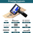 Phezer Upgraded P16 Handheld Inkjet Printer for Any Surface with Quick-Dry Ink Cartridge, Intelligent 360° Coding Machine for Date/Time/Barcode/QR Code/Logo (Support 25 Languages & 3 Print Precision)