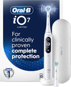 Oral-B iO Deep Clean + Protect Rechargeable Electric Toothbrush, White with Visible Pressure Sensor, 5 Cleaning Settings, 2 Min Timer, an iO Series 7 Toothbrush, 2 Replacement Brush Heads, and Charging Travel Case